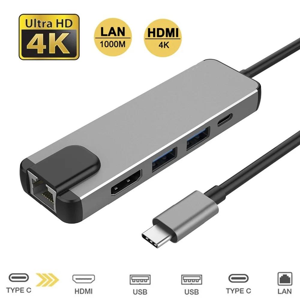 ƺ  OTG USB CŸ , HDMI ȣȯ 4K VGA , RJ45  ̴ SD TF USB-C, 3.0 Ÿ 